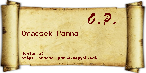 Oracsek Panna névjegykártya